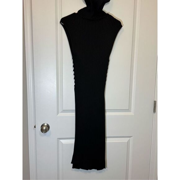 ZARA Hooded Ribbed Knit Tunic Black - Picture 10 of 10